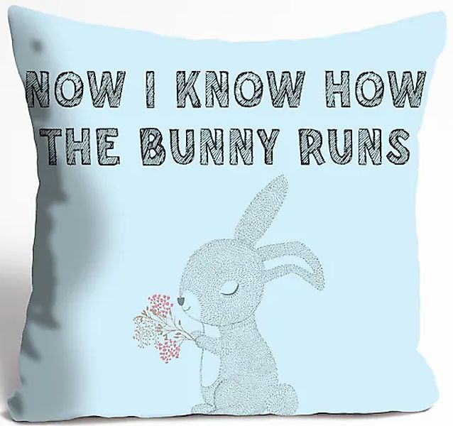 queence Dekokissen »NOW I KNOW HOW THE BUNNY RUNS«, Kissenhülle ohne Füllun günstig online kaufen