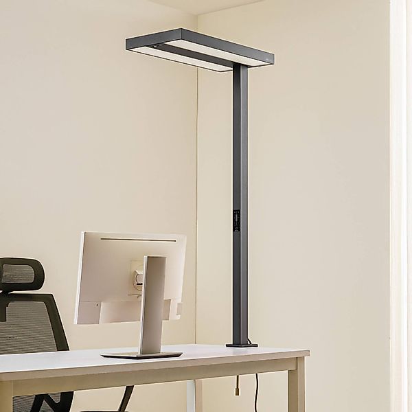 Arcchio LED-Büro-Klemmleuchte Logan schwarz, dimmbar, Sensor günstig online kaufen