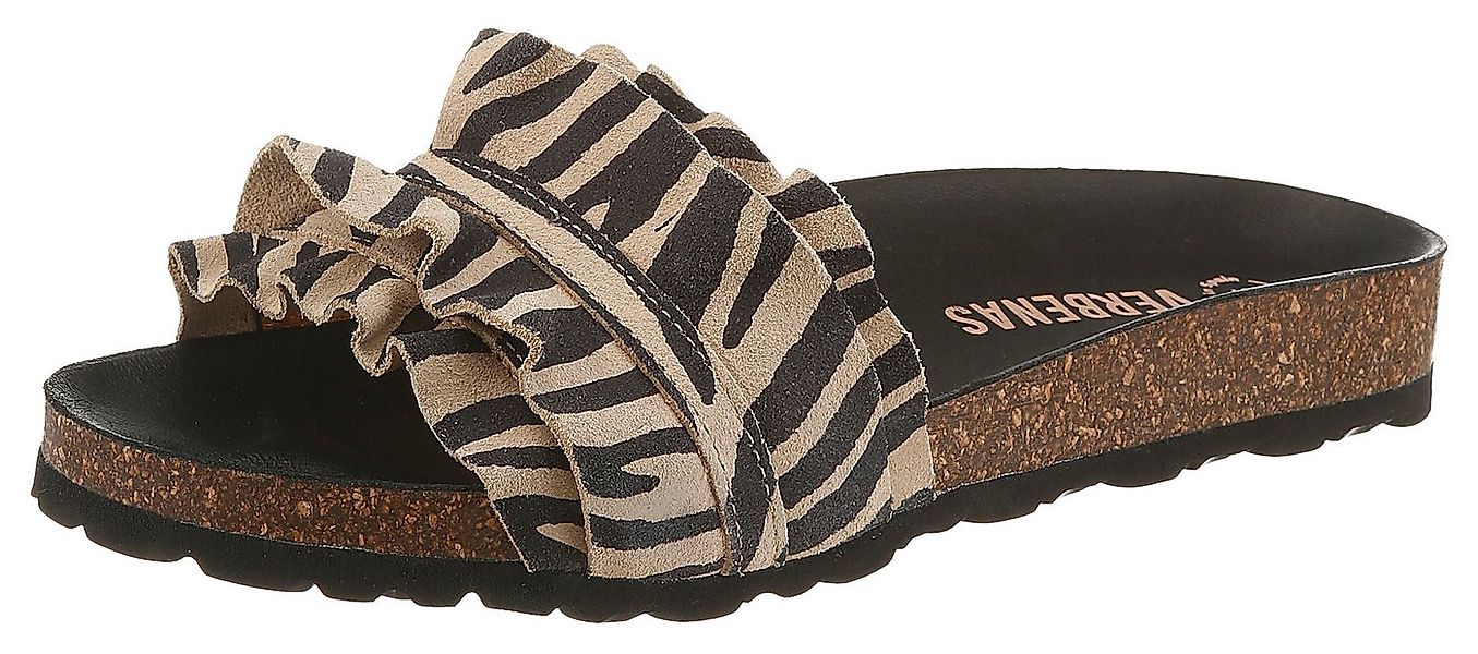 VERBENAS ROCIO Pantolette Strandschuh, Sommerschuh, Urlaubsschuh mit Rüsche günstig online kaufen