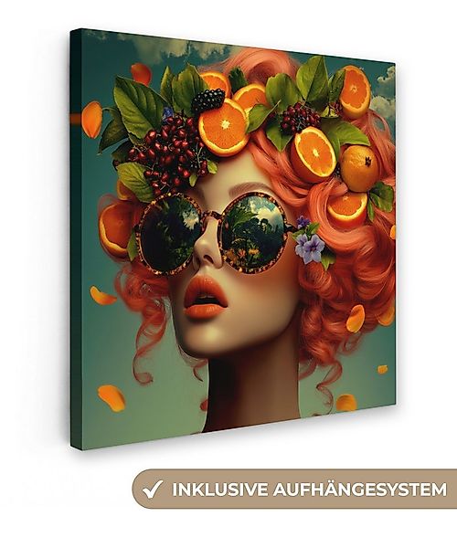OneMillionCanvasses® Leinwandbild Weiblich - Orange - Beere - Orange - Küch günstig online kaufen