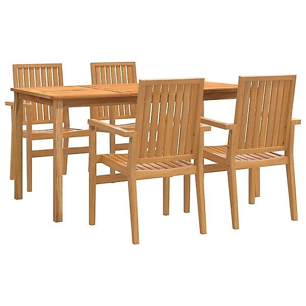 vidaXL 5-Tlg Garten-Essgruppe Massivholz Teak 3157917 günstig online kaufen