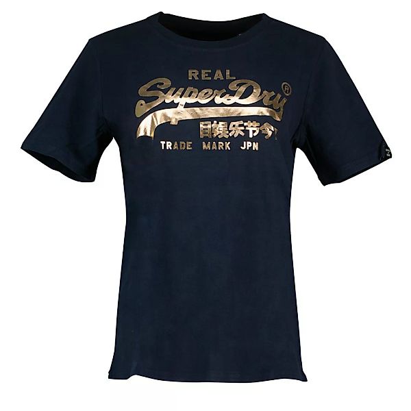 Superdry Vintage Logo Boho Sparkle Kurzarm T-shirt XS Eclipse Navy günstig online kaufen
