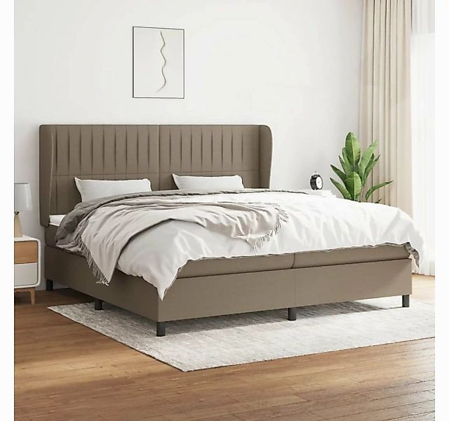 vidaXL Boxspringbett Boxspringbett mit Matratze Taupe 200x200 cm Stoff Bett günstig online kaufen