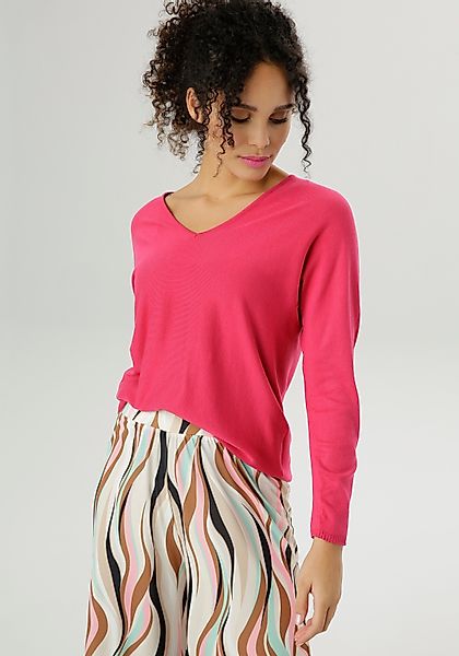 Aniston SELECTED V-Ausschnitt-Pullover im Oversize-Look günstig online kaufen