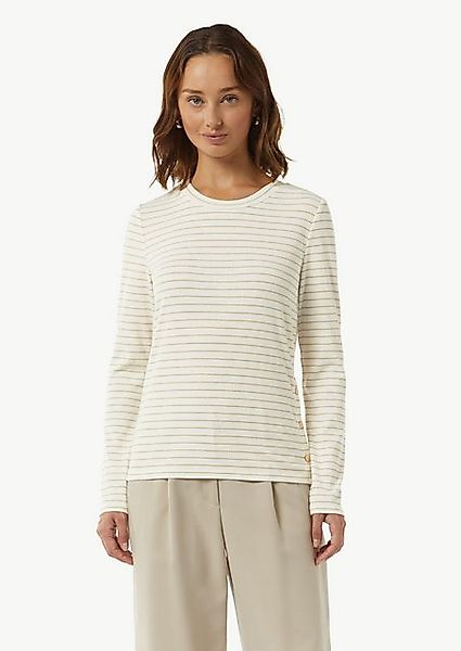 Comma Langarmshirt Langarmshirt mit gestrickten Streifen aus Glitzergarn Zi günstig online kaufen