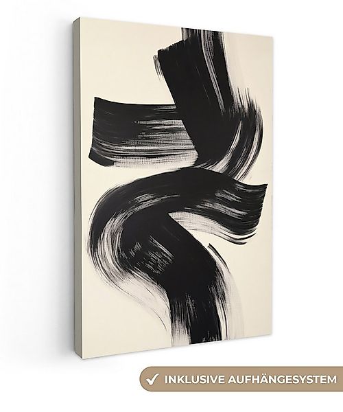 OneMillionCanvasses® Leinwandbild Streifen - Schwarz - Abstrakt, Fotodruck günstig online kaufen