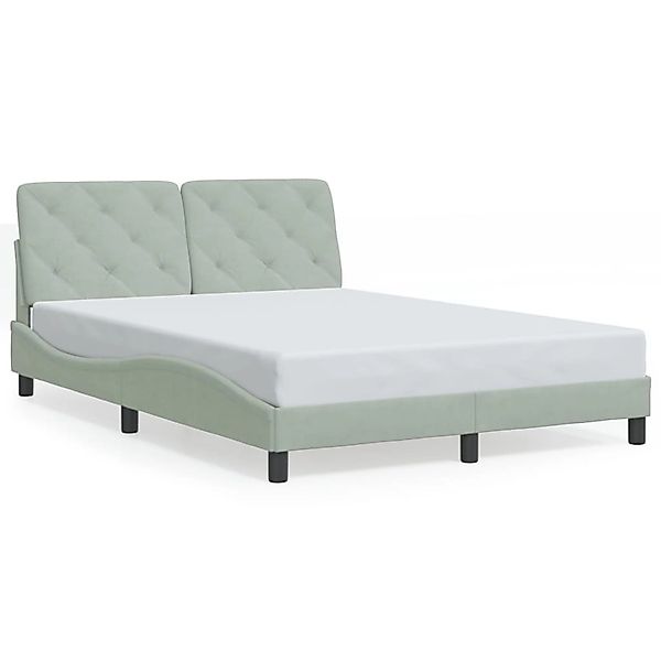 vidaXL Bettgestell ohne Matratze Hellgrau 140x200 cm Samt 3207923 günstig online kaufen