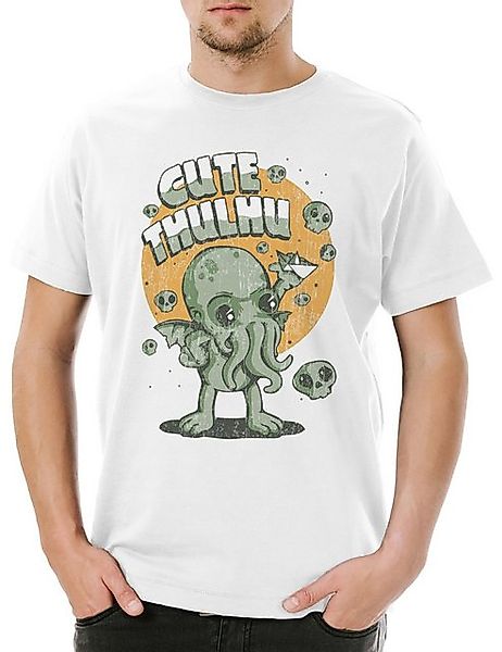 Urban Backwoods Print-Shirt Urban Backwoods Cute Thulhu Herren T-Shirt Weiß günstig online kaufen