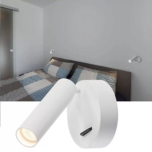 Einflammige Wand- und Deckenleuchte Karpo in weiß, mit Schalter, CRI90, dre günstig online kaufen