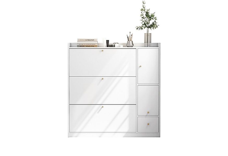 i@home Schuhkipper Schuhschrank mit Schubladen und Tür, Weiß, Mit klappbare günstig online kaufen