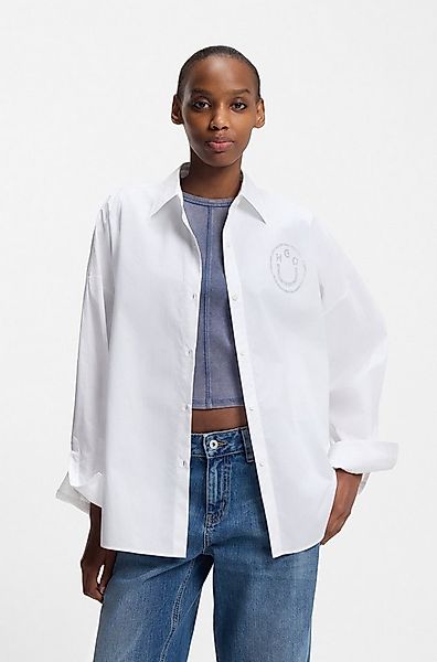HUGO Blue Hemdbluse Edafne im Oversized Fit, aus Baumwolle günstig online kaufen