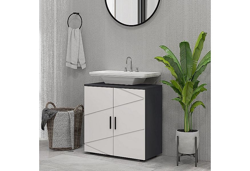 Kleankin Waschbeckenunterschrank mit Verstellbarer Ablage, Waschtischunters günstig online kaufen