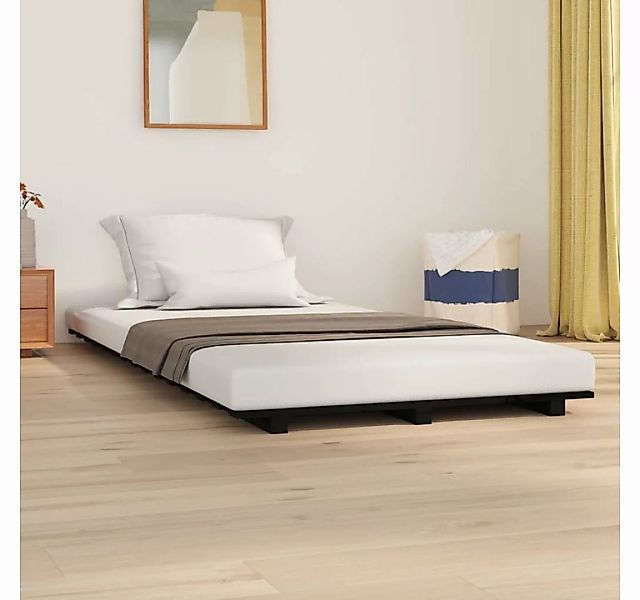 furnicato Bett Massivholzbett Schwarz 100x200 cm Kiefer günstig online kaufen