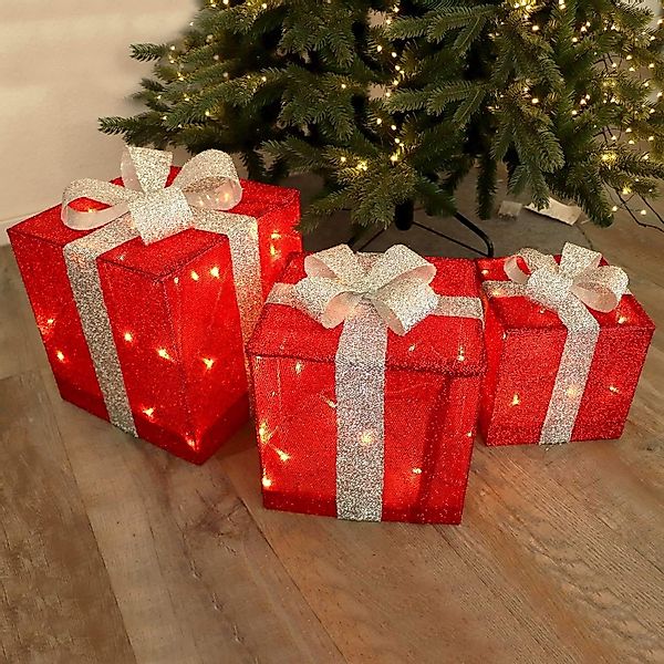 Gartenpirat LED Dekofigur Geschenkboxen mit Schleife günstig online kaufen