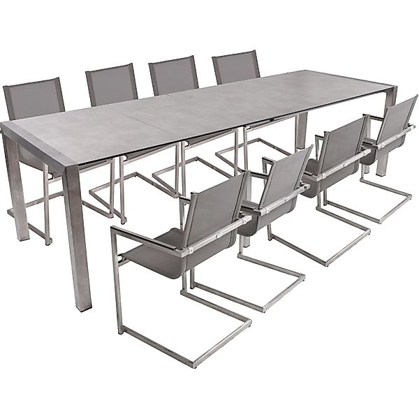Garden Pleasure Gartenmöbel-Set 03 Sienna 9-teilig Grau-Silber günstig online kaufen