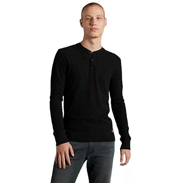 Superdry Micro Texture Henley Langarm-t-shirt XS Black günstig online kaufen