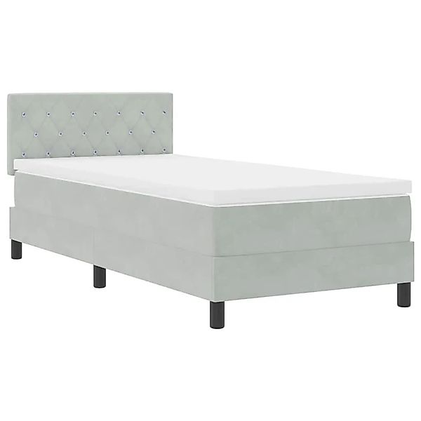 vidaXL Boxspringbett mit Matratze Hellgrau 90 x 200 cm Stoff 3339080 günstig online kaufen