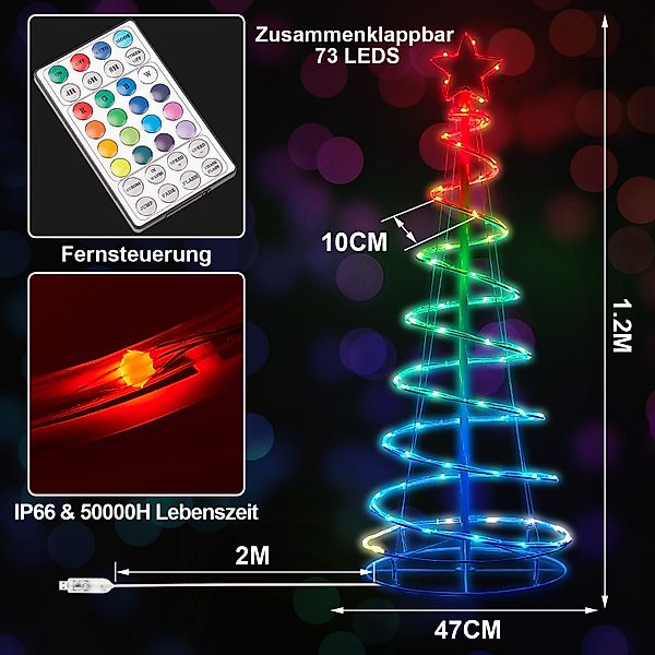 Jibenhome LED Baum Spirale Weihnachtsbaum, 8 günstig online kaufen