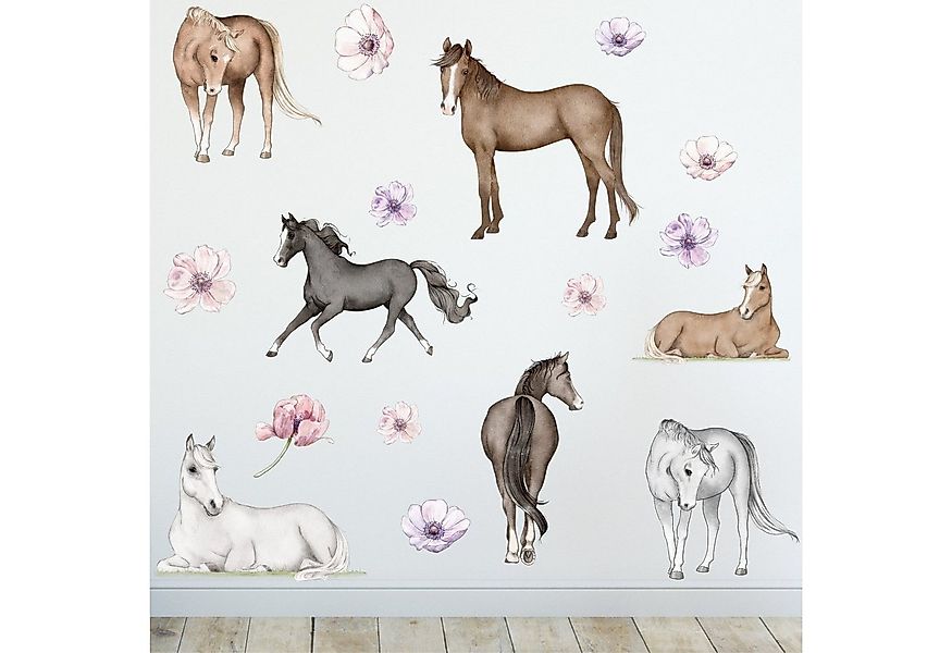 Sunnywall Wandtattoo Pferde Wandsticker Wandtattoo (3 St), konturgeschnitte günstig online kaufen