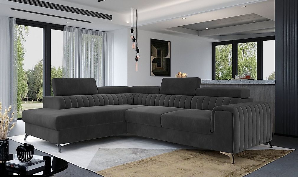 Möbel für Dich Ecksofa Modernes Ecksofa Laurence mit Schlaffunktion und Bet günstig online kaufen
