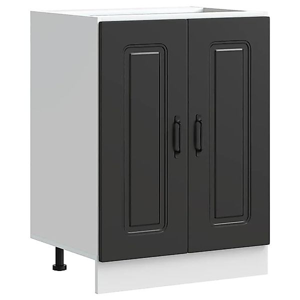 vidaXL Spülenunterschrank Kalmar Schwarz 60x46x81,5 cm Holzwerkstoff 853438 günstig online kaufen