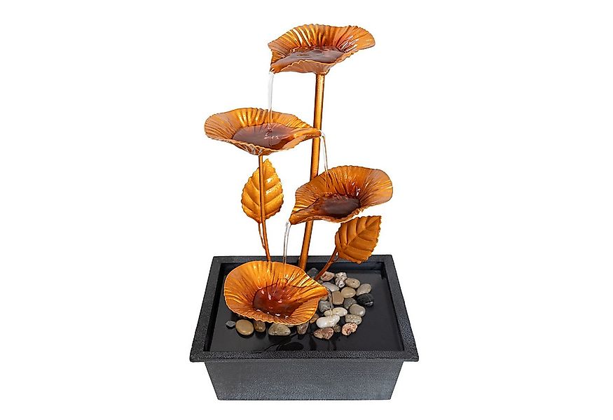 Lemodo Zimmerbrunnen Tischbrunnen mit Metallblätter, 4 Stufen, 21 cm Breite günstig online kaufen