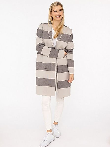 Zwillingsherz Strickjacke Schalkragen, Langarm, Taschen, knielang, Bockstre günstig online kaufen