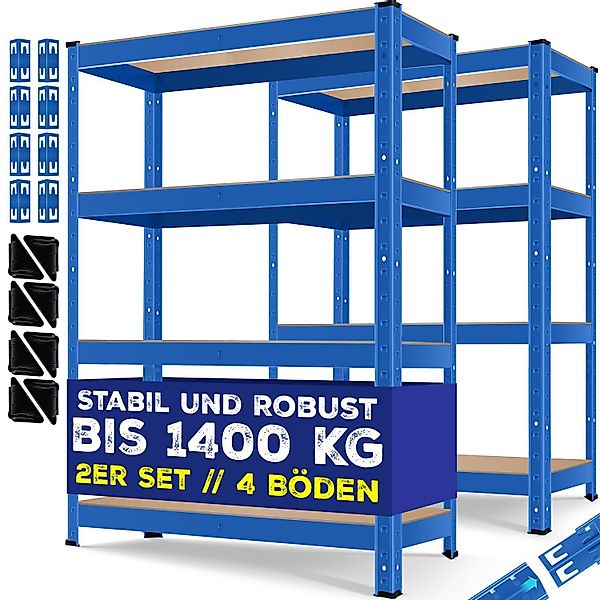MASKO Schwerlastregal, 2er-Set Lagerregal Schwerlastregal, Kellerregal günstig online kaufen