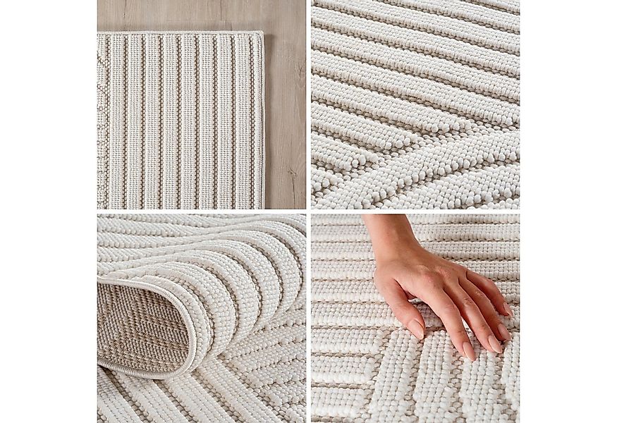 Teppium Teppich Skandinavischer Boho-Teppich mit Schlingenmuster, Rund, Höh günstig online kaufen