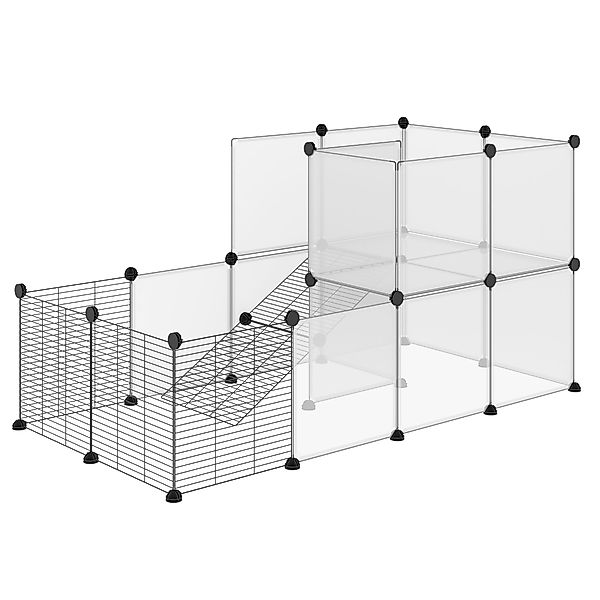 PawHut Kleintiergehege DIY Design modularer Käfig für Meerschweinchen Kanin günstig online kaufen