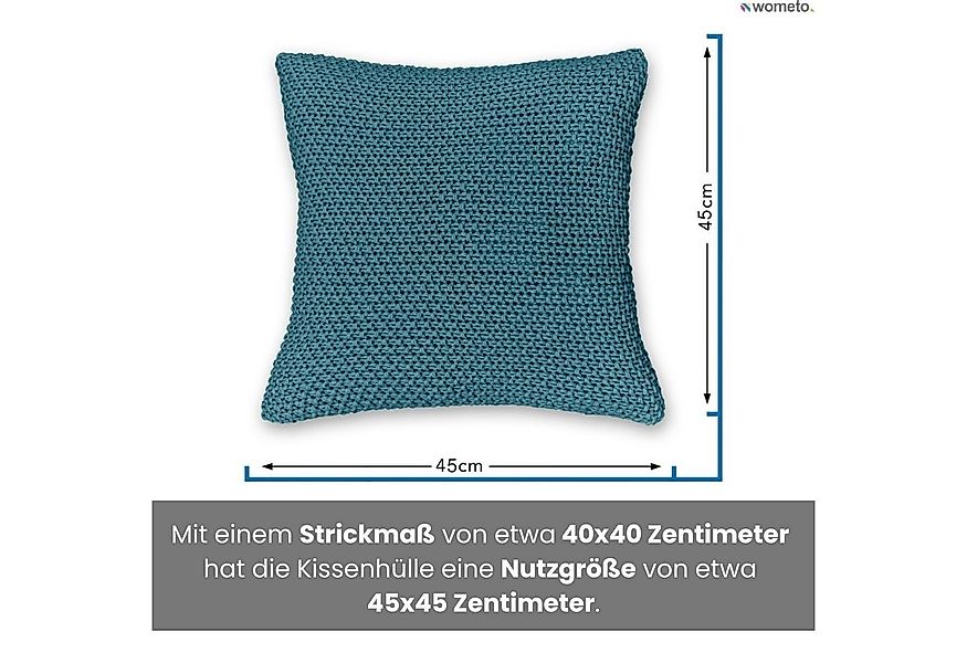 wometo Kissenhülle Strick mit Reißverschluss, 45x45 cm, (2 Stück), OEKO-TEX günstig online kaufen