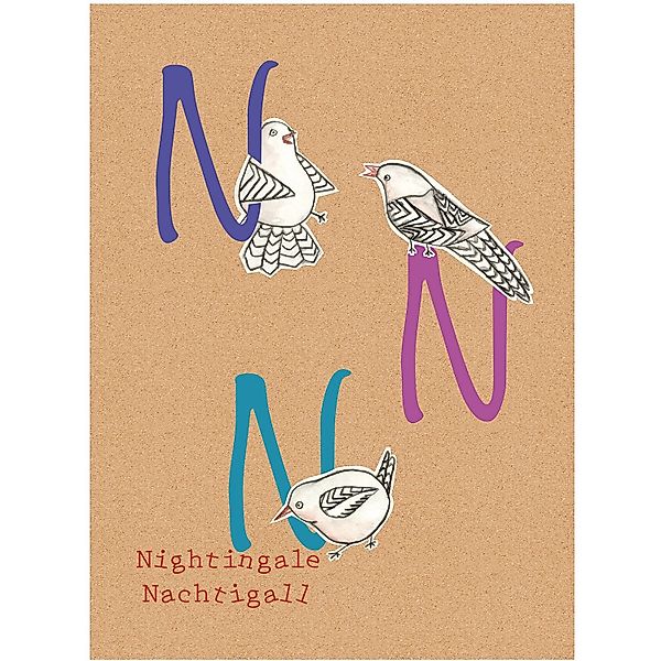 Komar Bild "ABC Animal N" Buchstaben 1 Stk. tlg. Wandbild zur Dekoration - günstig online kaufen