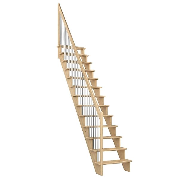 Dolle Raumspartreppe Lyon Kiefer Metallgeländer 75 cm gerade FSC® günstig online kaufen