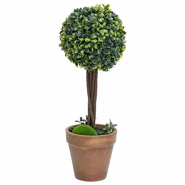 Künstliche Buchsbeume 2 Stk. Mit Topf Kugelform Grün 56 Cm günstig online kaufen