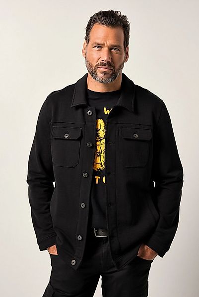 JP1880 Fleecejacke Sweatjacke Truckerstyle Rückenprint 3 Taschen günstig online kaufen