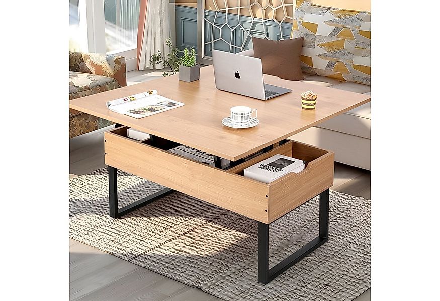 VOWNER Couchtisch Höhenverstellbarer, 3-in-1 Mehrzweck-Wohnzimmertisch, Hol günstig online kaufen