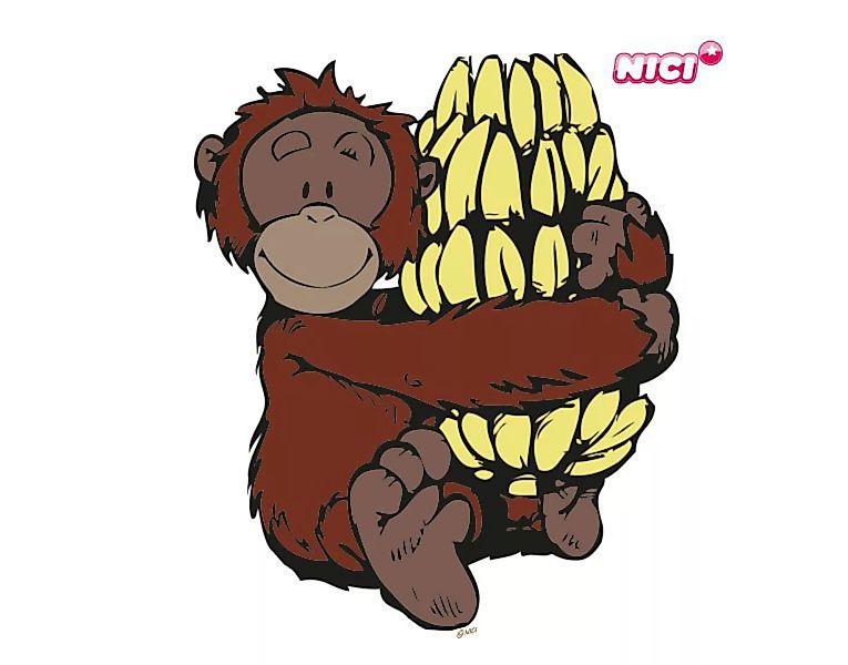 Wandtattoo Kinderzimmer NICI - Orang Utan - Bananenstaude günstig online kaufen