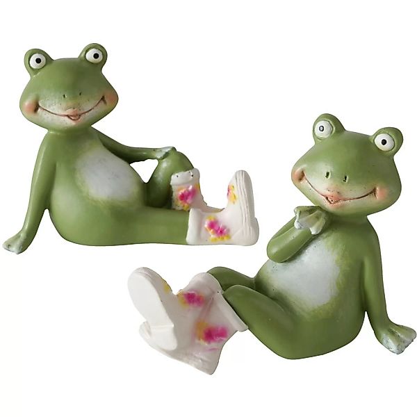Boltze Deko-Figur Frosch Hippie 2-fach Sortiert Grün günstig online kaufen