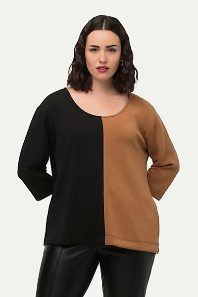 Ulla Popken Sweatshirt Sweatshirt Colorblocking Rundhals 3/4-Arm günstig online kaufen