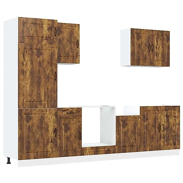 vidaXL 7 Tlg Küchenschrank-Set Kalmar Räuchereiche Holzwerkstoff 3314766 günstig online kaufen