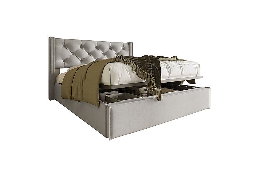 Flieks Polsterbett, Hydraulisches Doppelbett Stauraumbett Baumwolle 160x200 günstig online kaufen