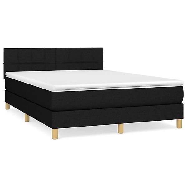 vidaXL Boxspringbett mit Matratze Schwarz 140x200 cm Stoff1399325 günstig online kaufen