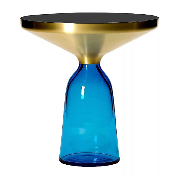 ClassiCon - Bell Side Table Beistelltisch Messing - saphir-blau/Kristallgla günstig online kaufen