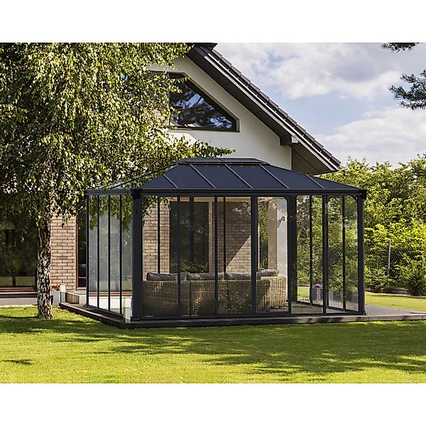 Canopia  Ledro 3 x 4.3 geschlossener Pavillon Anthrazit Grau günstig online kaufen