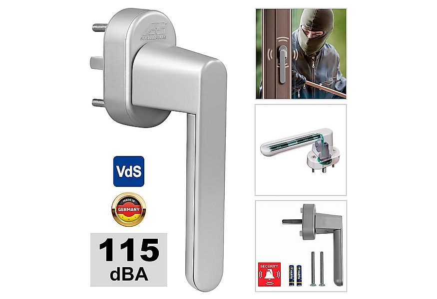 SCHELLENBERG Alarmfenstergriff 115 dB Alarm für Fenster, Balkontüren und Te günstig online kaufen