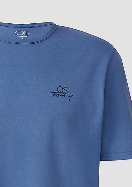 QS Kurzarmshirt Gewaschenes T-Shirt mit Front- und Rückenprint günstig online kaufen
