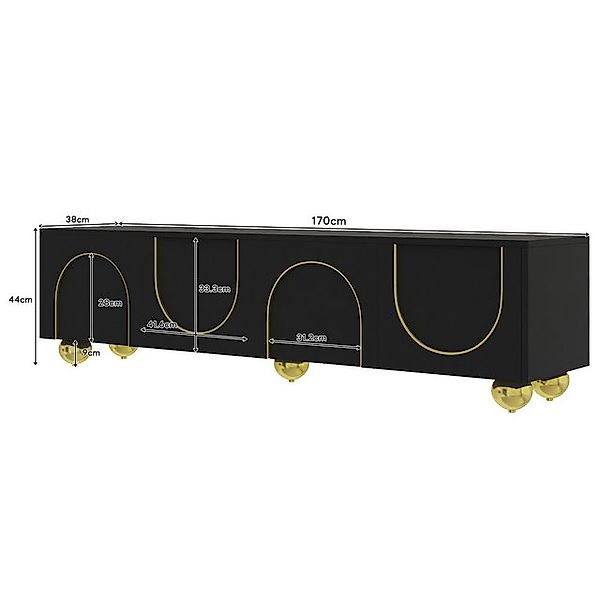 Odikalo TV-Schrank Fernsehschrank Fernsehtisch ​TV-Board, Lowboard Mediensc günstig online kaufen