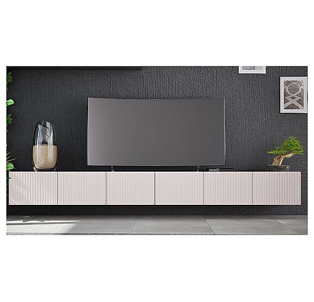 Lomadox Lowboard KEMPTEN-132, in kaschmir, 6-türig, Breite 300 cm, Rillenfr günstig online kaufen