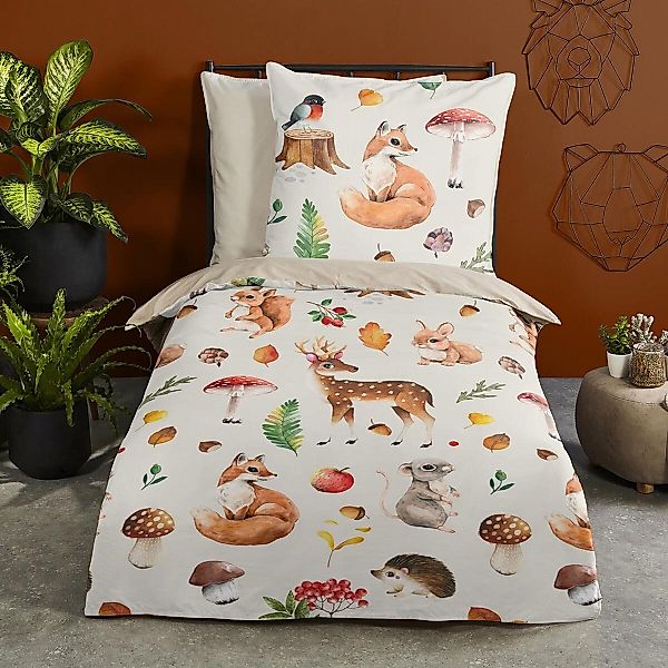 TRAUMSCHLAF Bettwäsche Waldtiere, Flanell, 2 teilig, günstig online kaufen