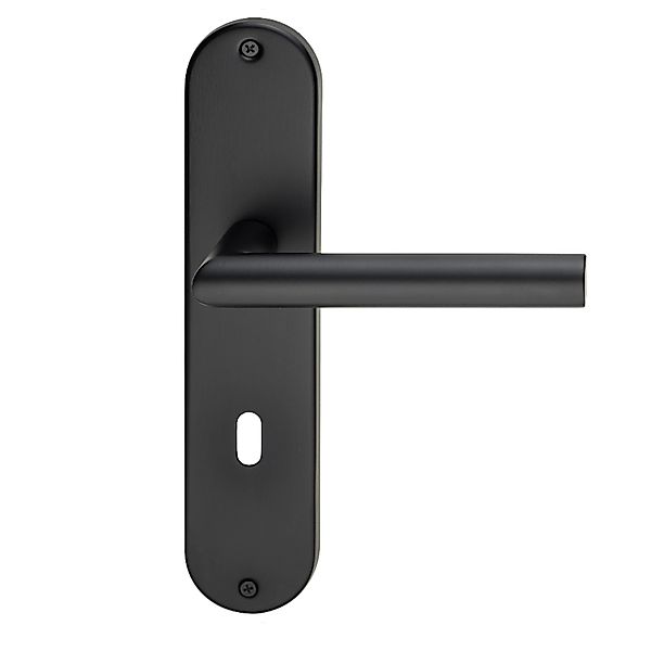 MeinTürgriff Drückergarnitur Liverpool Edelstahl Schwarz Renovierungsschild günstig online kaufen